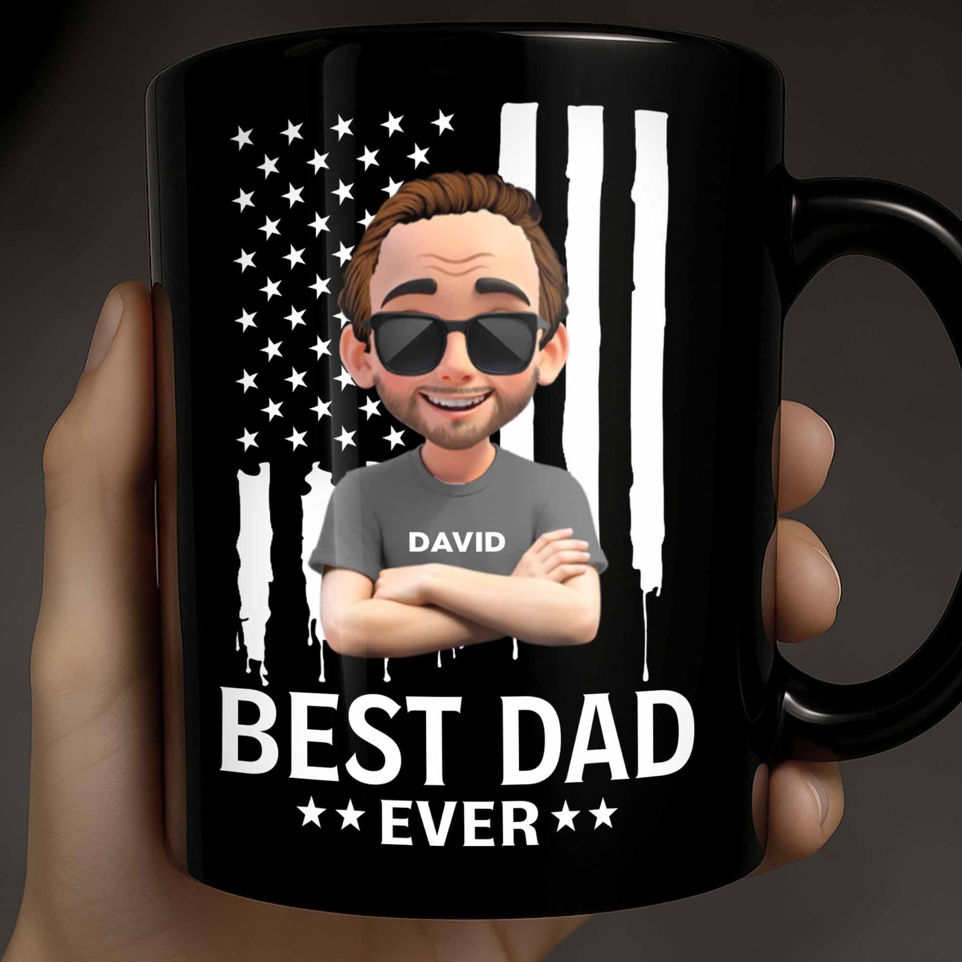 Best Dad Ever With Stars And Stripes