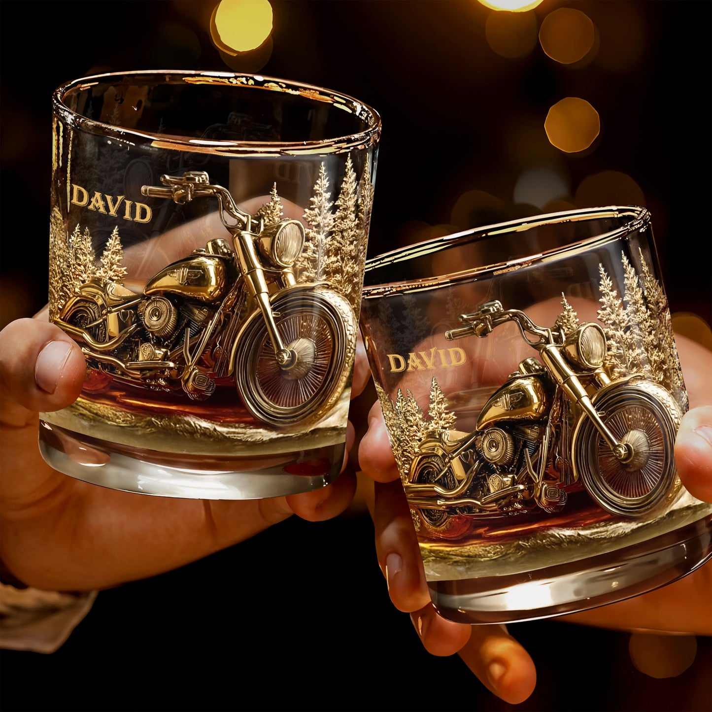 Celebrate Your Love For The Open Road - Personalized Custom Whiskey Glass - DAD262_RWG