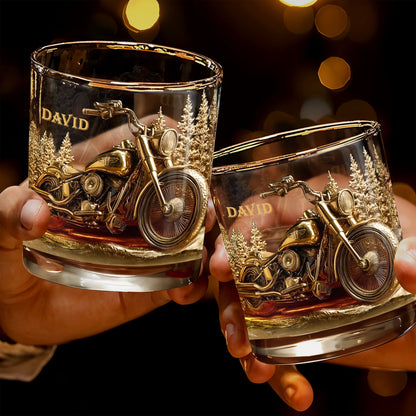 Celebrate Your Love For The Open Road - Personalized Custom Whiskey Glass - DAD262_RWG