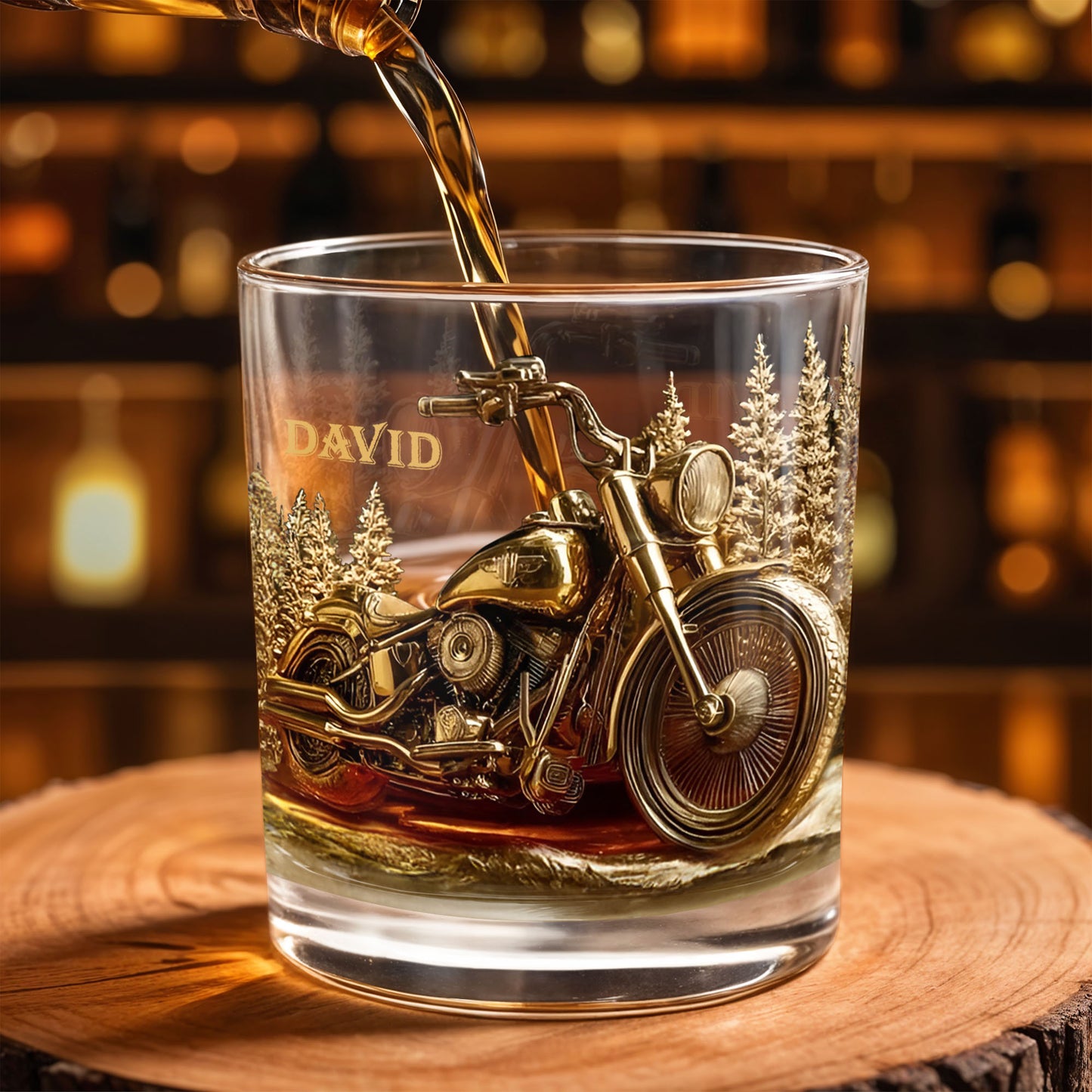 Celebrate Your Love For The Open Road - Personalized Custom Whiskey Glass - DAD262_RWG