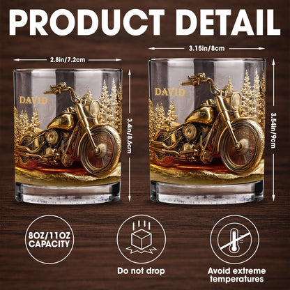 Celebrate Your Love For The Open Road - Personalized Custom Whiskey Glass - DAD262_RWG
