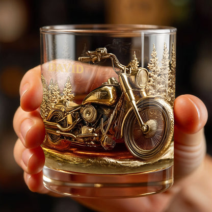 Celebrate Your Love For The Open Road - Personalized Custom Whiskey Glass - DAD262_RWG