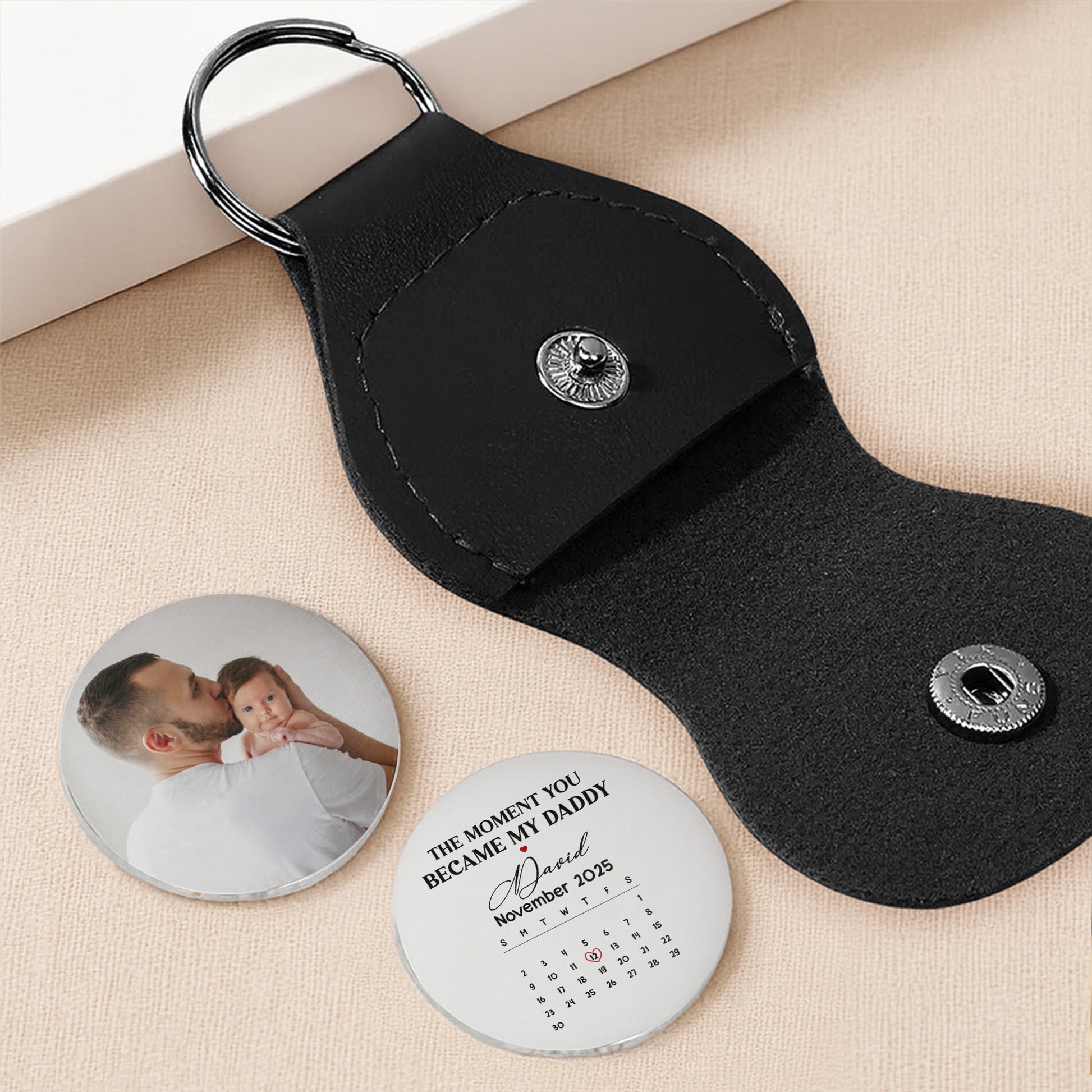 The Moment You Became My Daddy Keychain