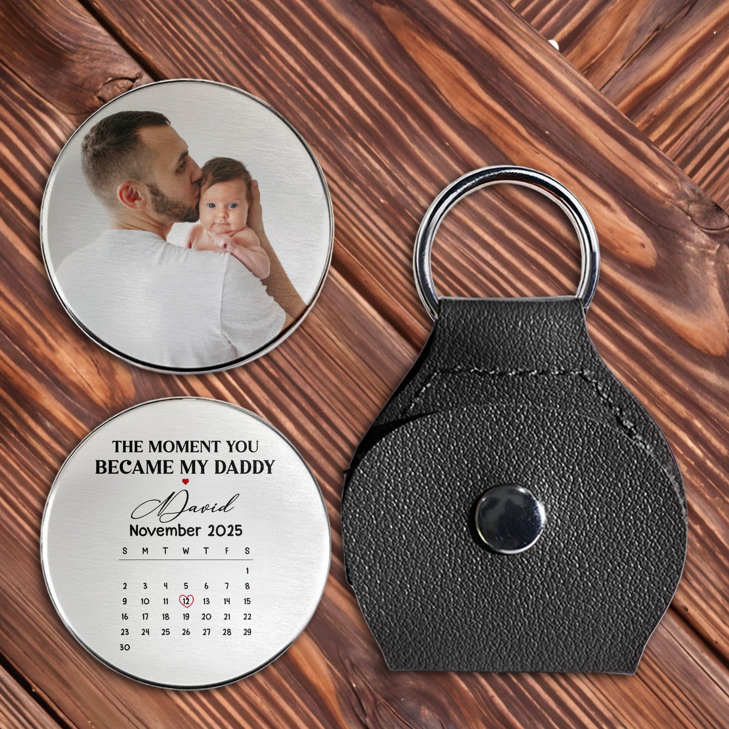 The Moment You Became My Daddy Keychain