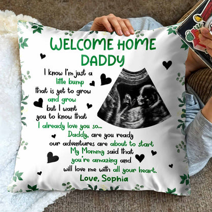 Welcome Home Daddy Sonogram And Heart Design