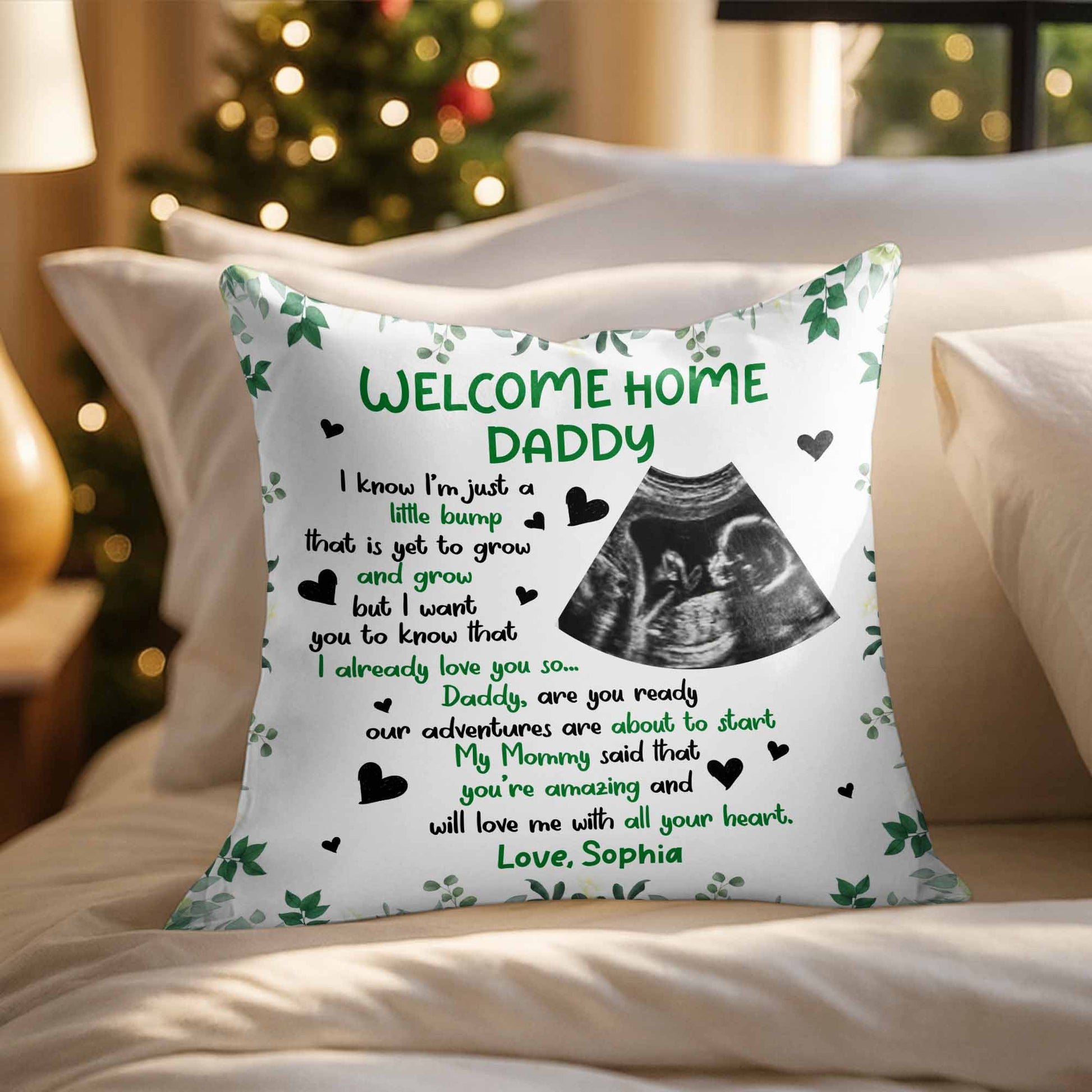 Welcome Home Daddy Sonogram And Heart Design