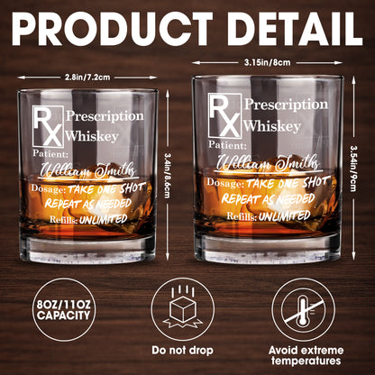 Prescription Whiskey Take One Shot Whiskey Glass
