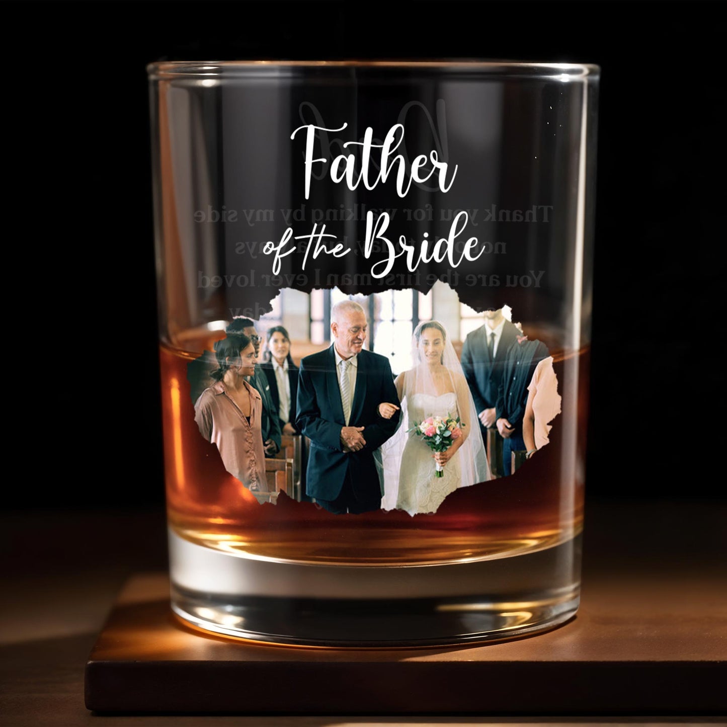 Father Of The Bride Wedding Photo Glass