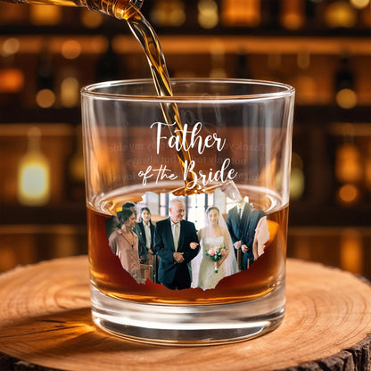 Father Of The Bride Wedding Photo Glass