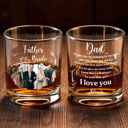 Father Of The Bride Wedding Photo Glass