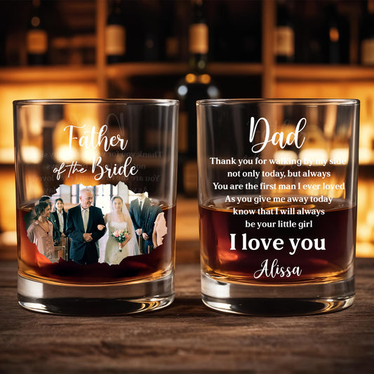 Father Of The Bride Wedding Photo Glass