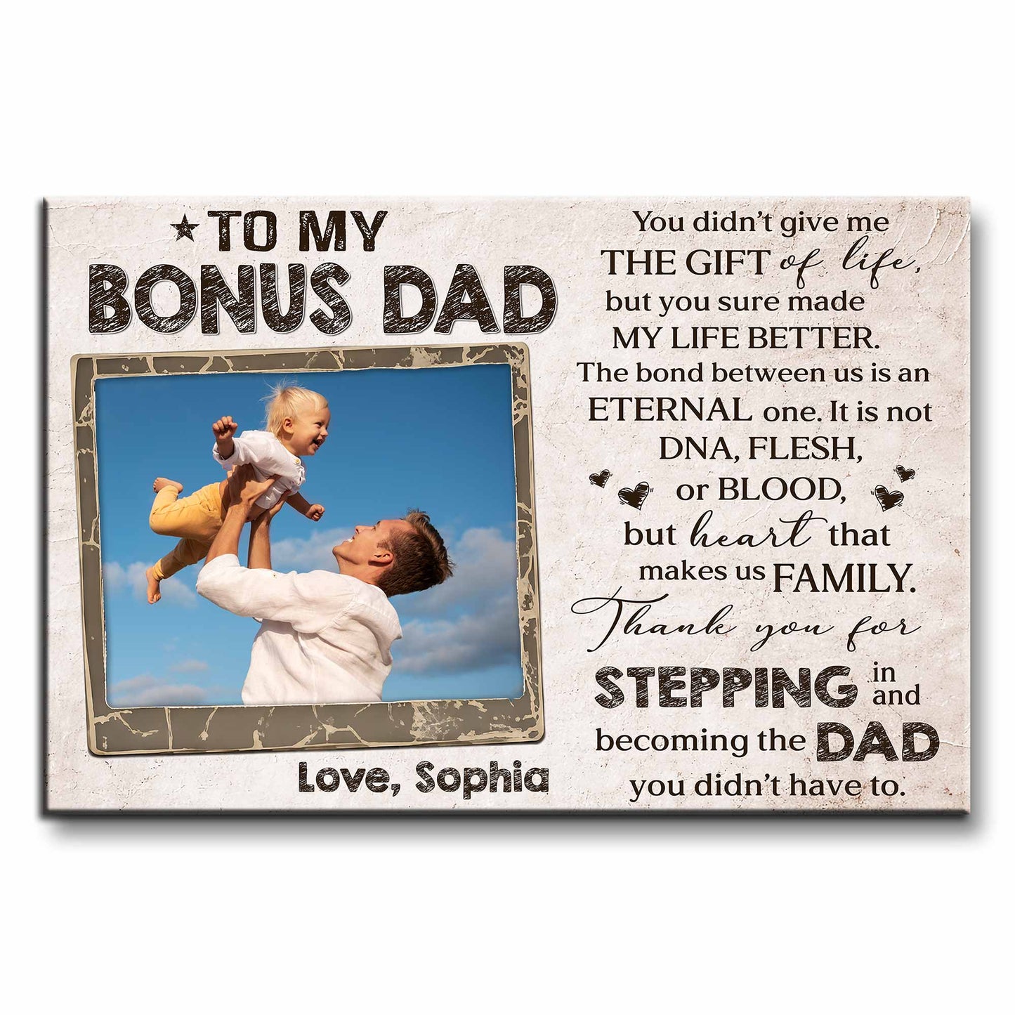 To My Bonus Dad Thank You For Stepping In