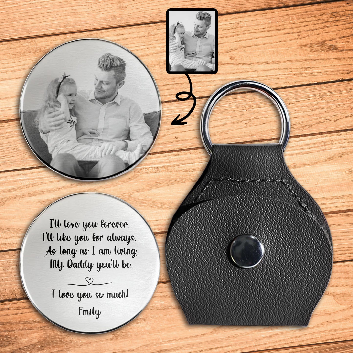 I'll Love You Forever, Keychain With Custom Photo