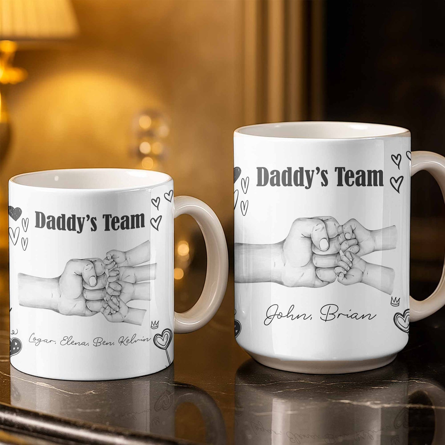 Daddy's Team Hand Holding Design