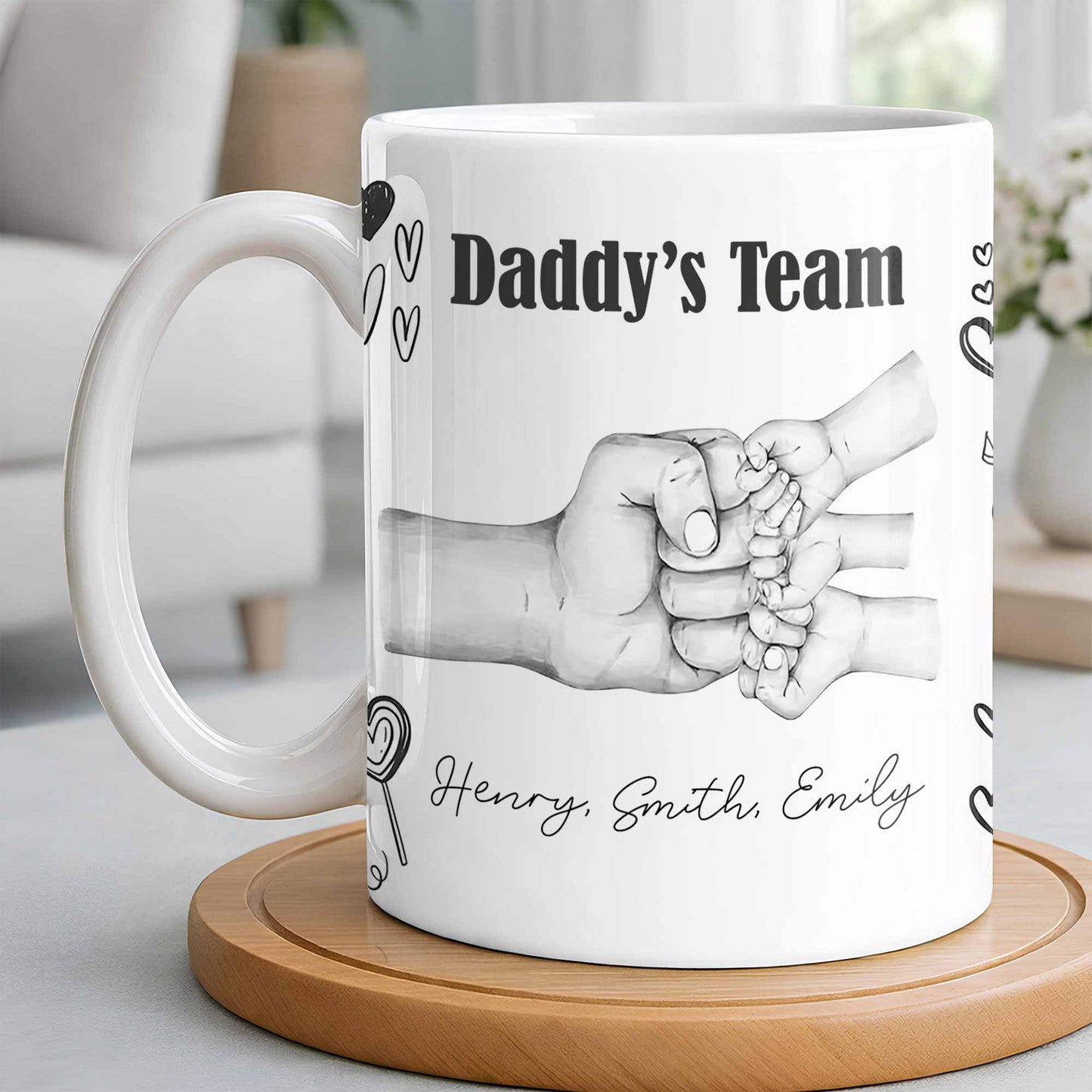 Daddy's Team Hand Holding Design