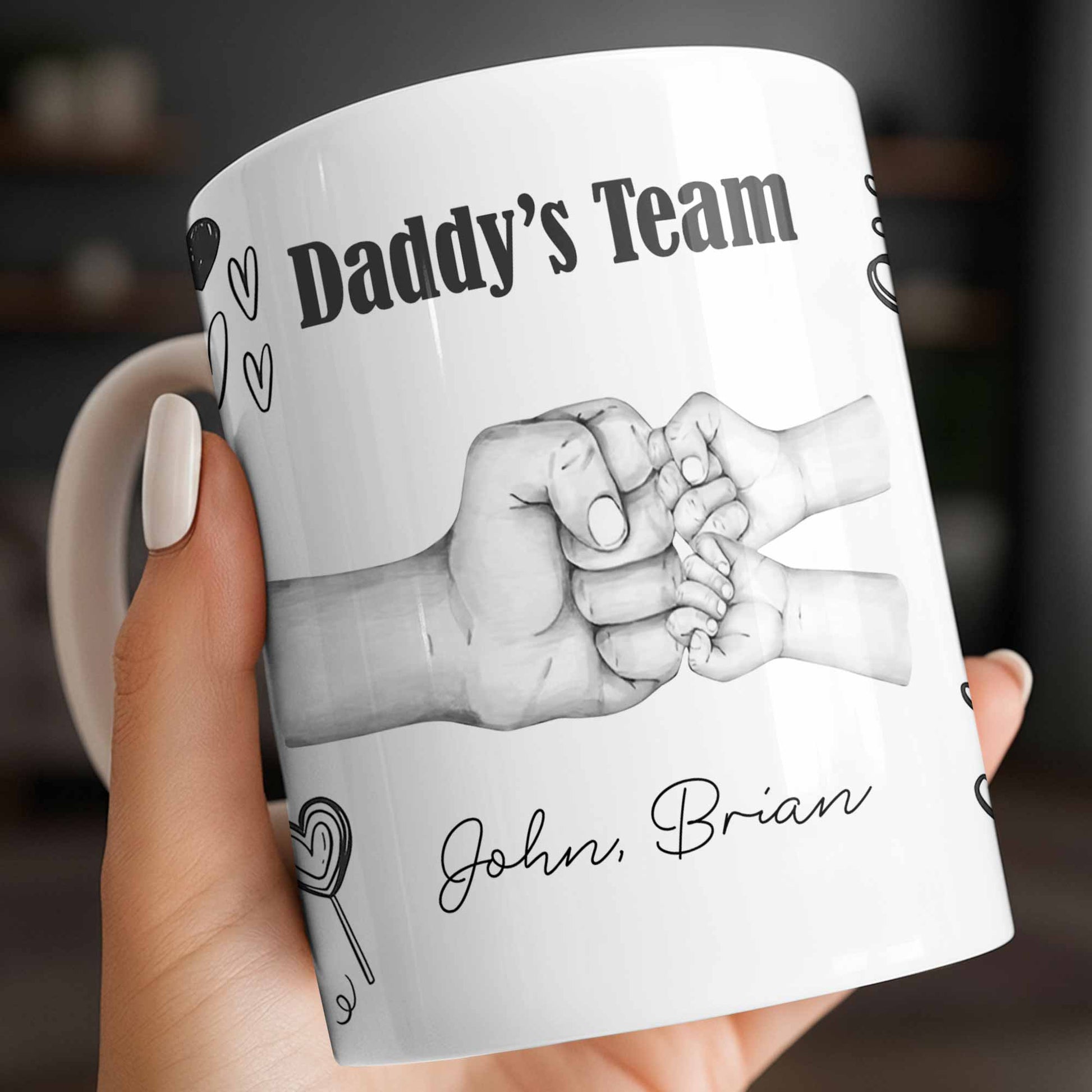 Daddy's Team Hand Holding Design