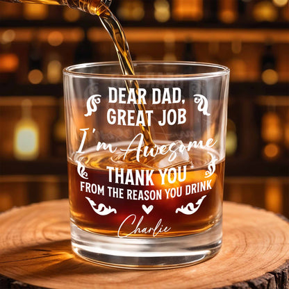 Dear Dad, Great Job I'm Awesome, Swirls And Hearts Design