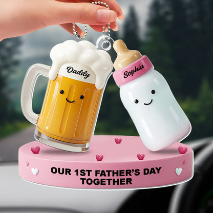 Our 1st Father's Day Together, Beer Mug and Baby Bottle
