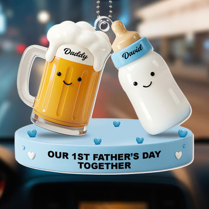 Our 1st Father's Day Together, Beer Mug and Baby Bottle