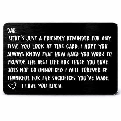 Friendly Reminder For Dad, Expressing Love and Gratitude