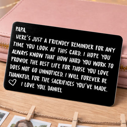 Friendly Reminder For Dad, Expressing Love and Gratitude