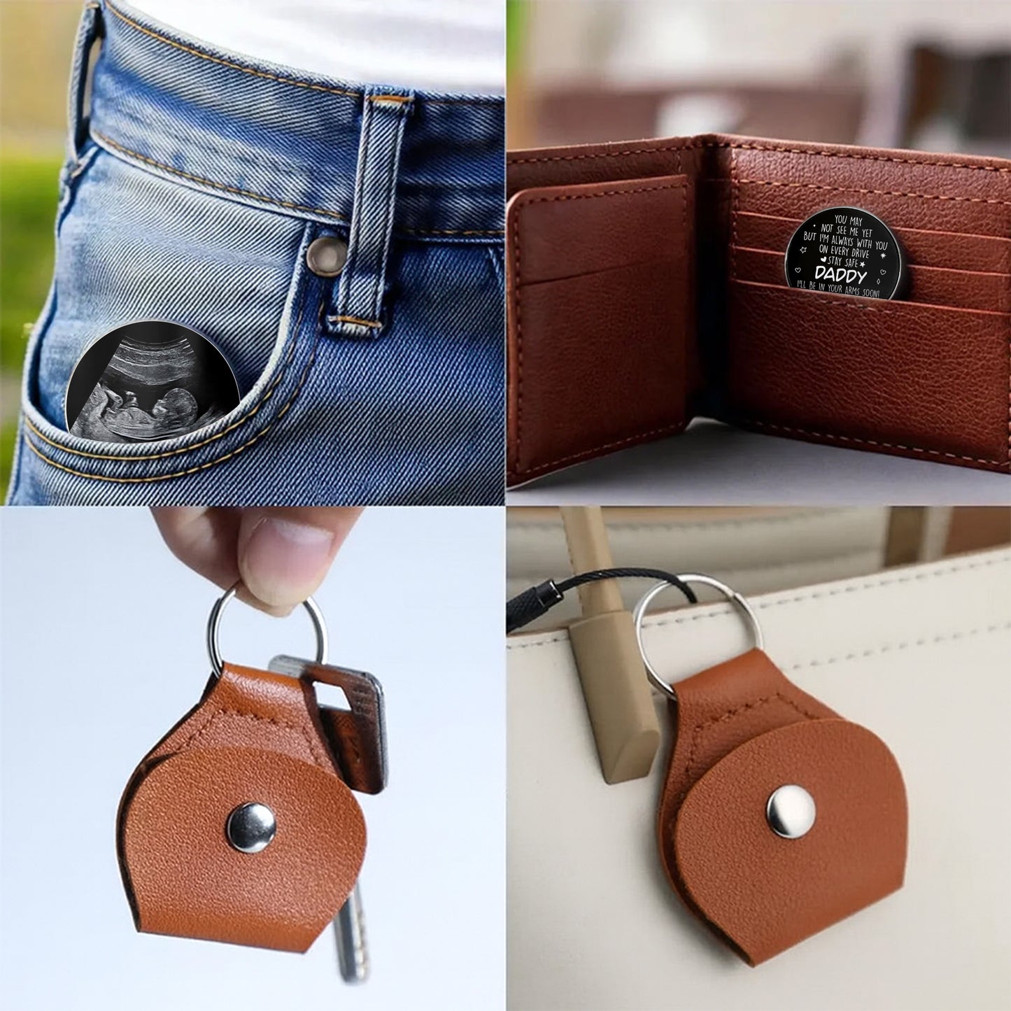 Love The Bump, Ultrasound Keyring For Expecting Dad