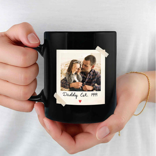 Daddy Est With Custom Polaroid Photo And Heart