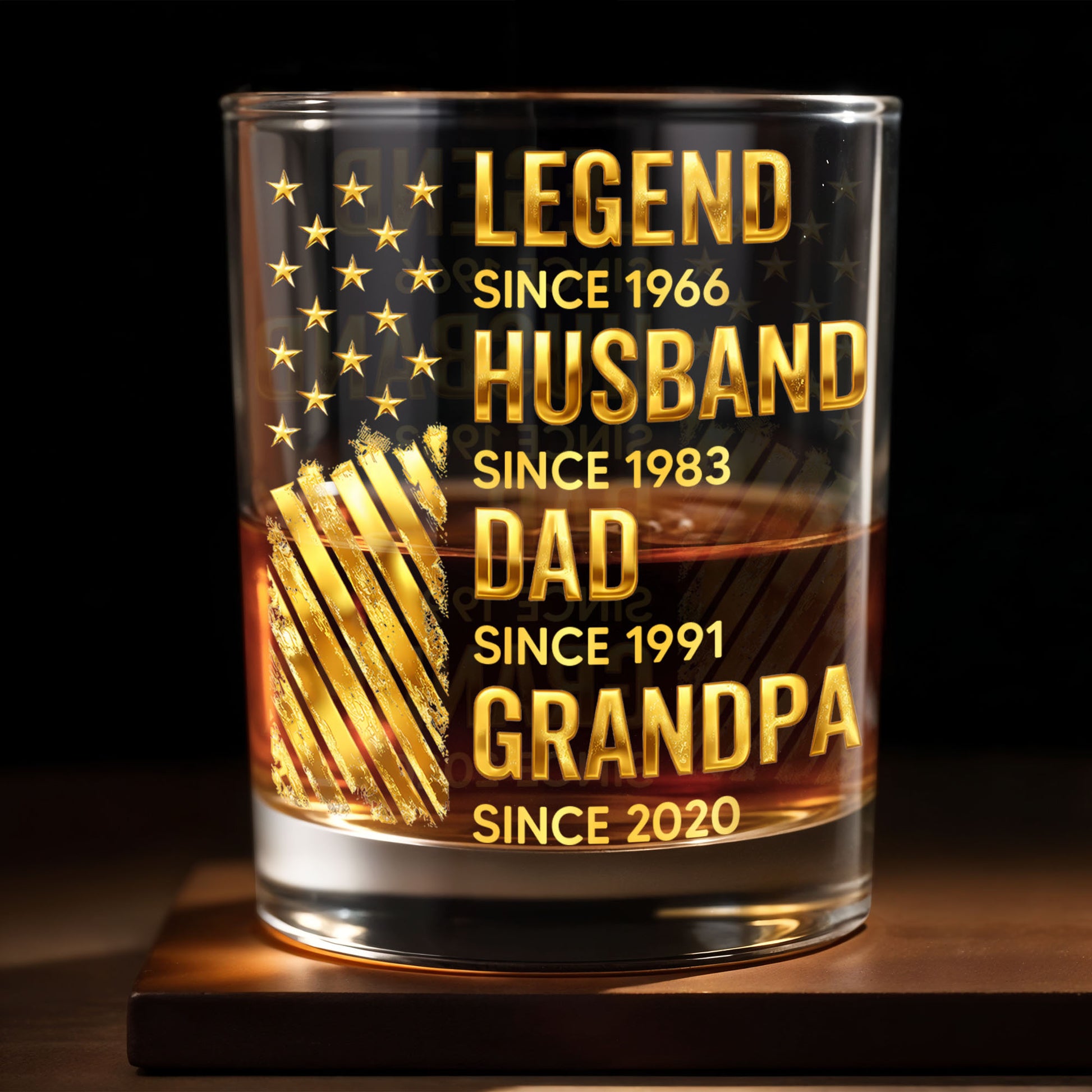 Legend Husband Dad Grandpa Whiskey Glass