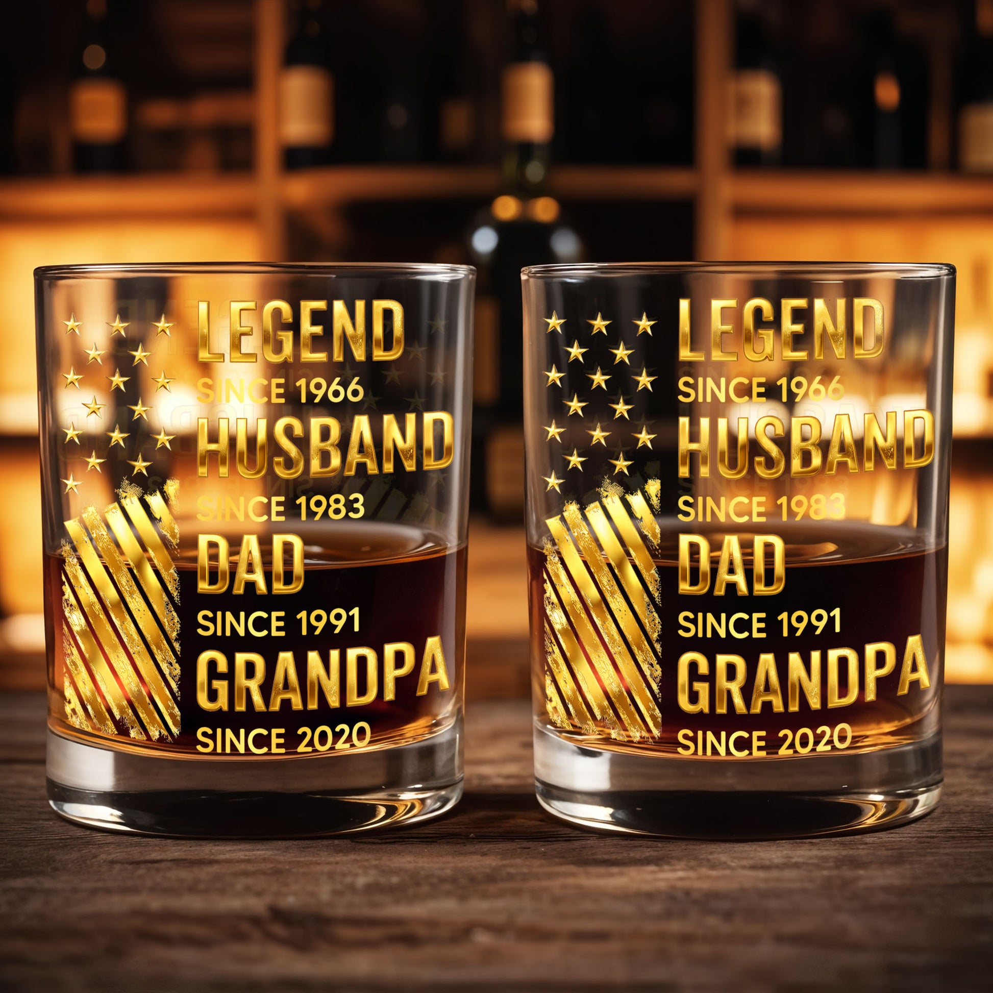 Legend Husband Dad Grandpa Whiskey Glass