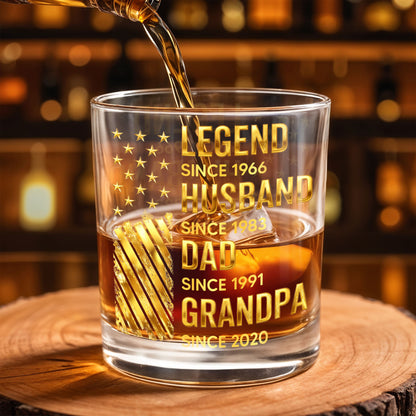 Legend Husband Dad Grandpa Whiskey Glass