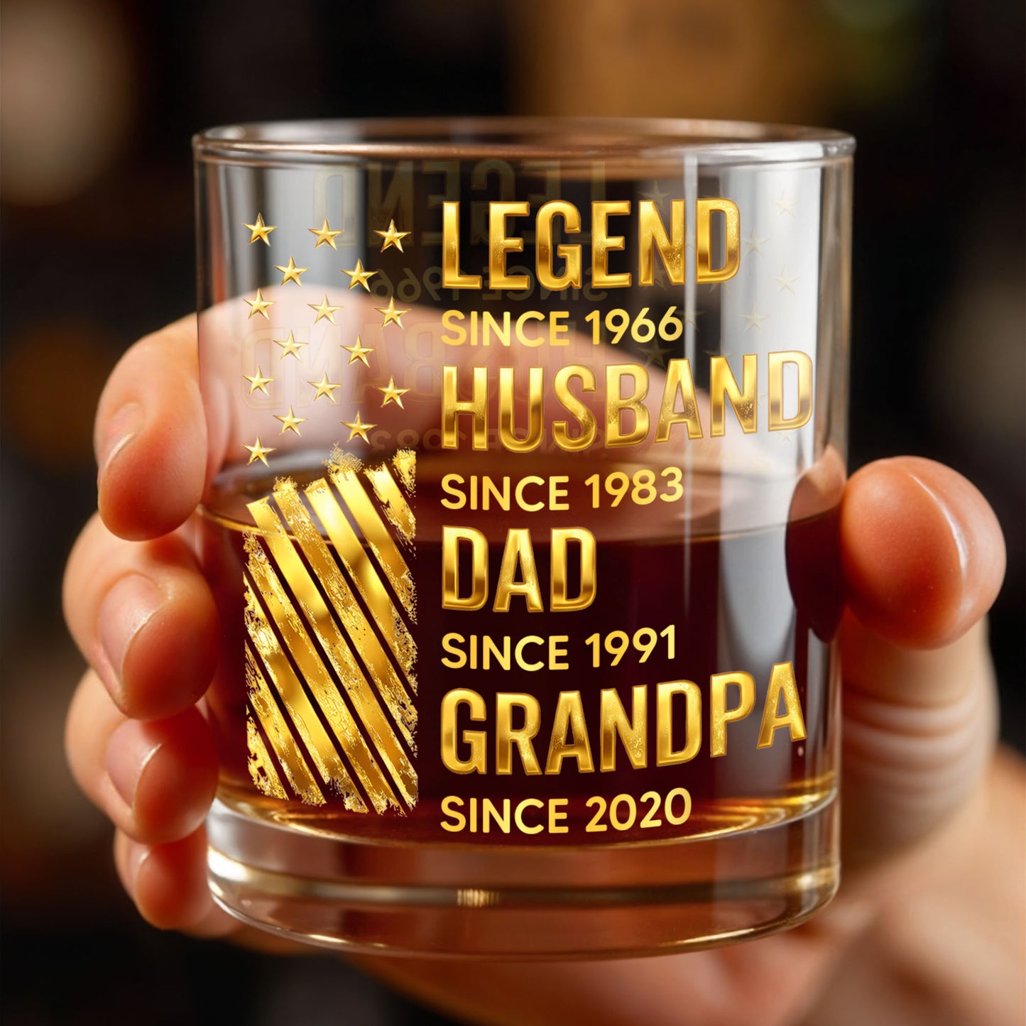 Legend Husband Dad Grandpa Whiskey Glass