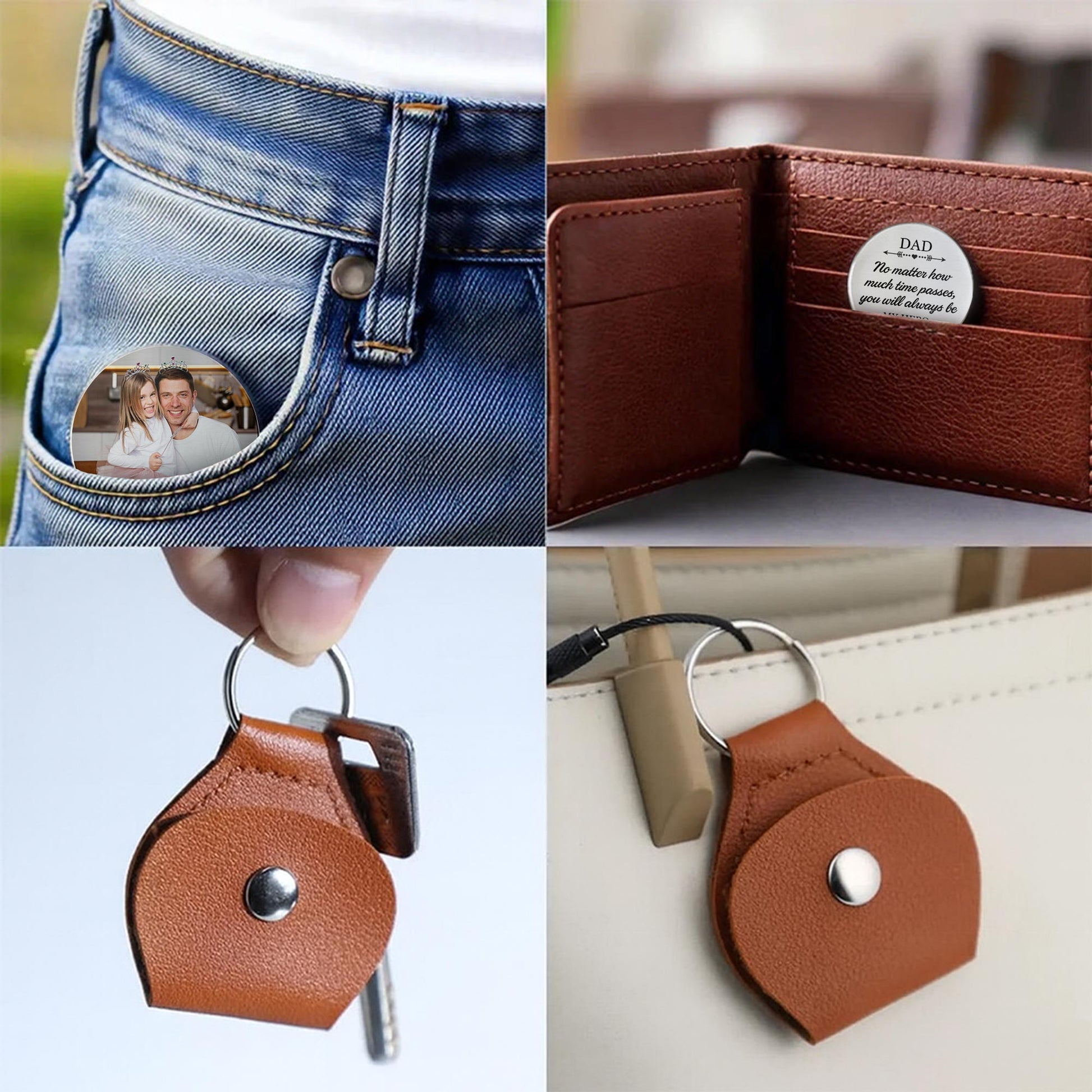 DAD No Matter How Much Time Passes Keychain