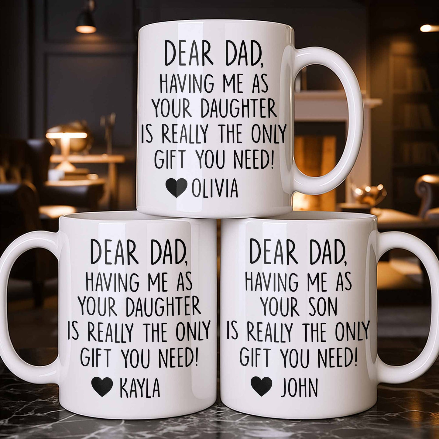 Dear Dad, The Only Gift You Need, Heart Design