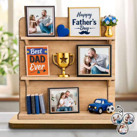 Happy Father's Day Best Dad Ever Trophy and Heart
