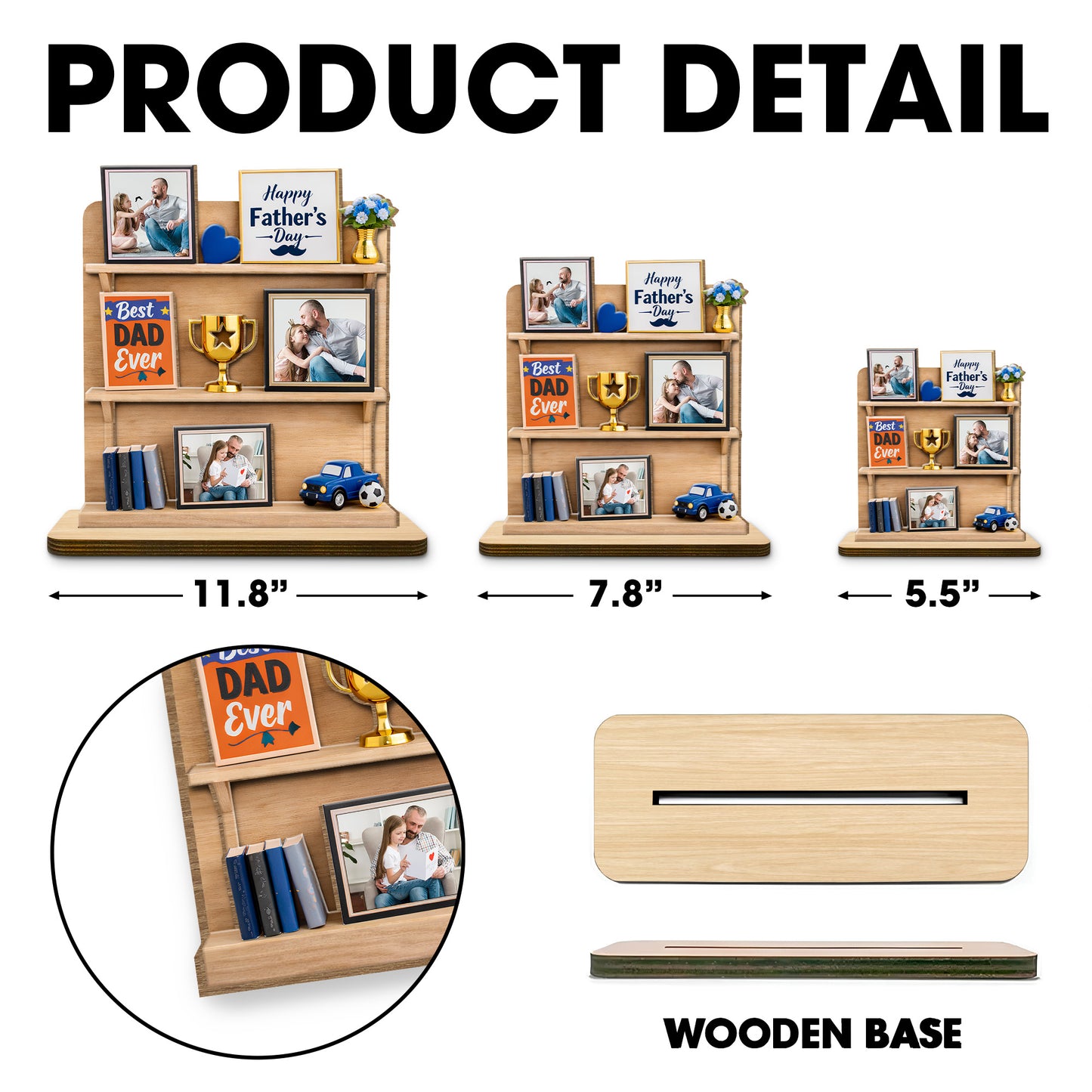 Happy Father's Day Best Dad Ever Trophy and Heart