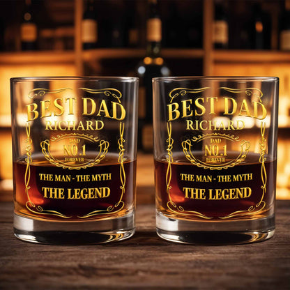 Best Dad, The Man The Myth The Legend Whiskey Glass