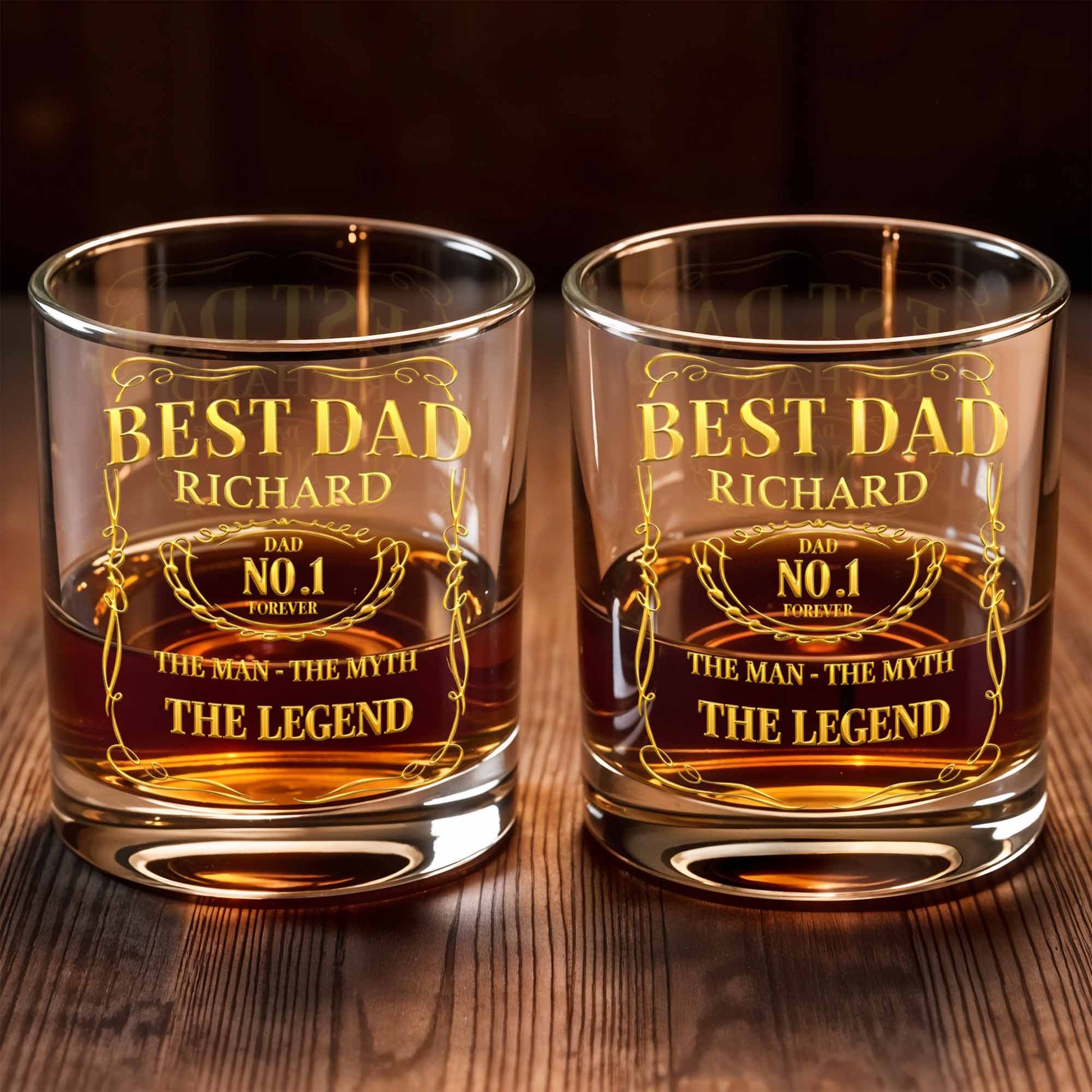 Best Dad, The Man The Myth The Legend Whiskey Glass