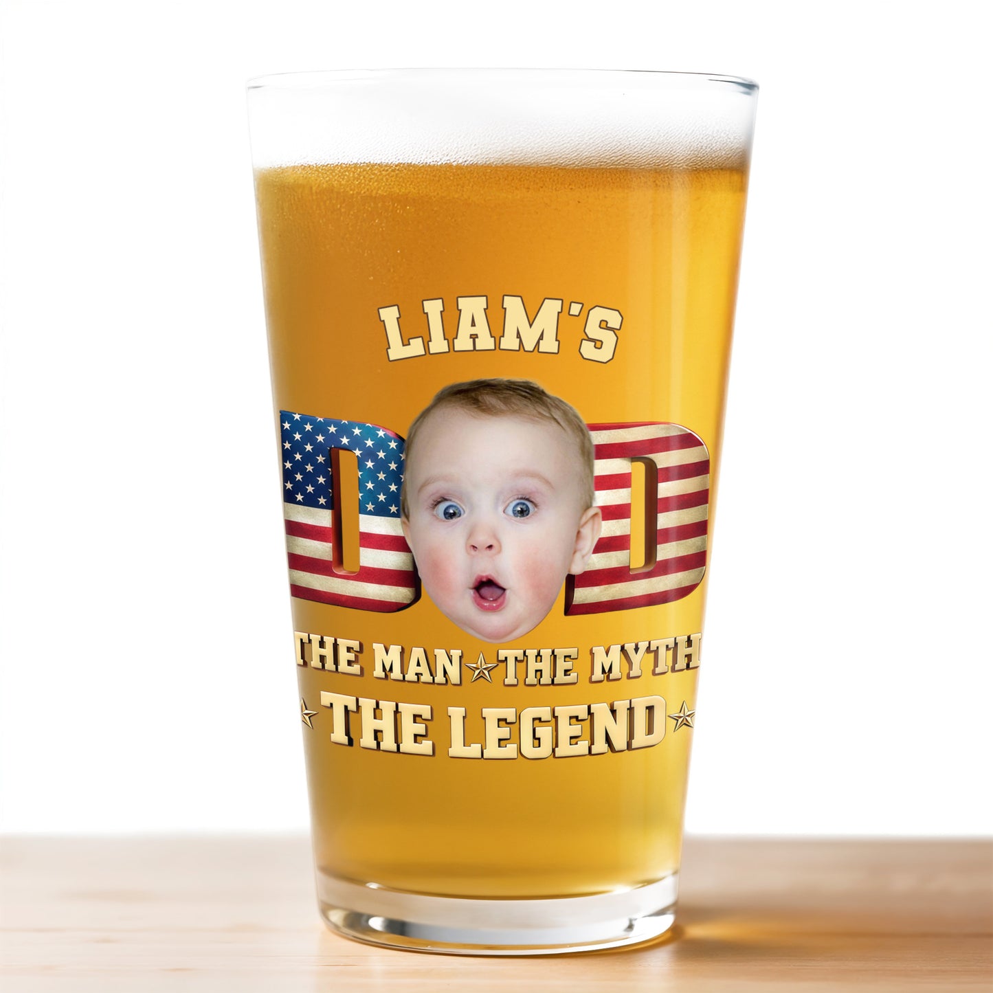 Dad The Man The Myth The Legend American Flag Child Face