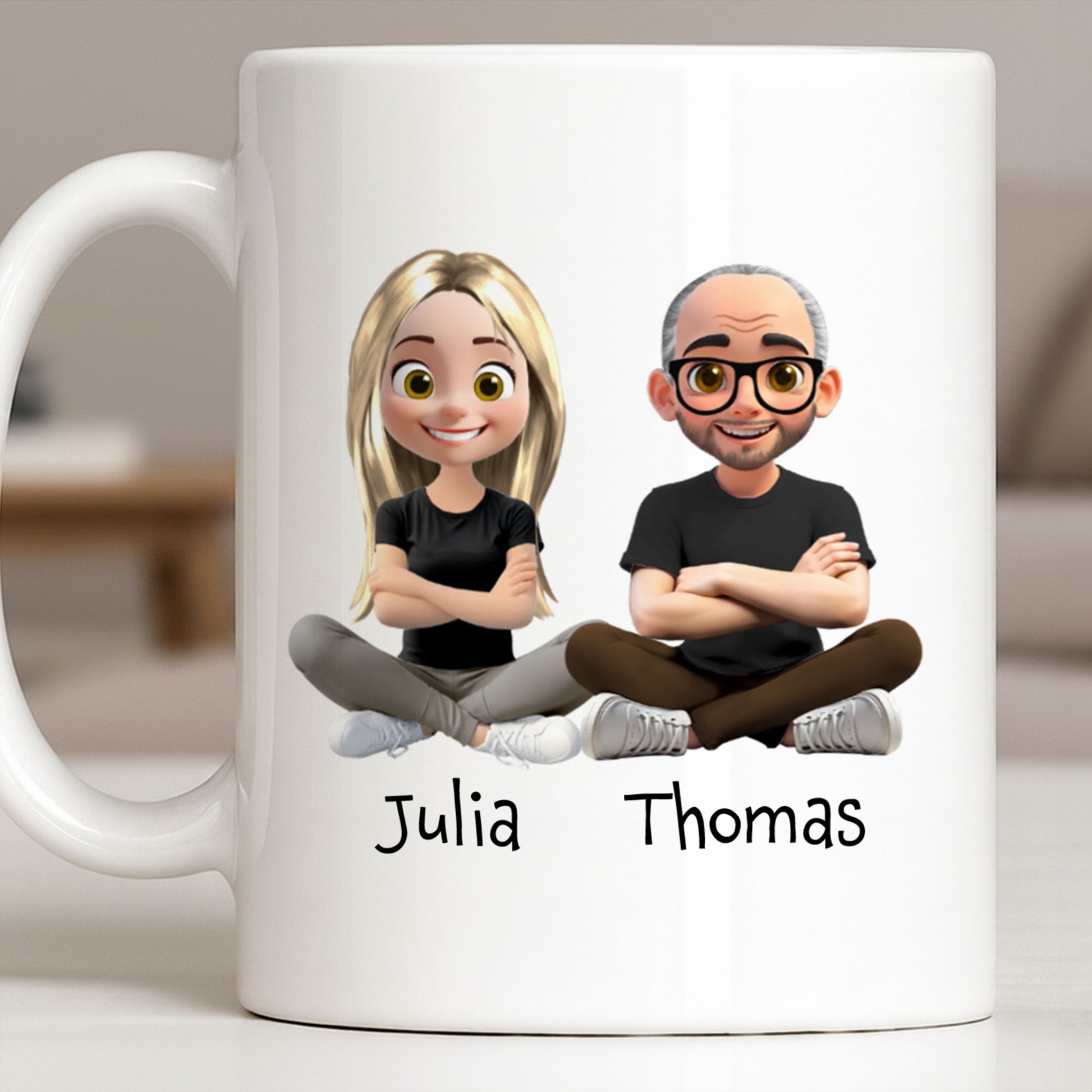 Our Bond Is Forever Side By Side Cartoon Couple