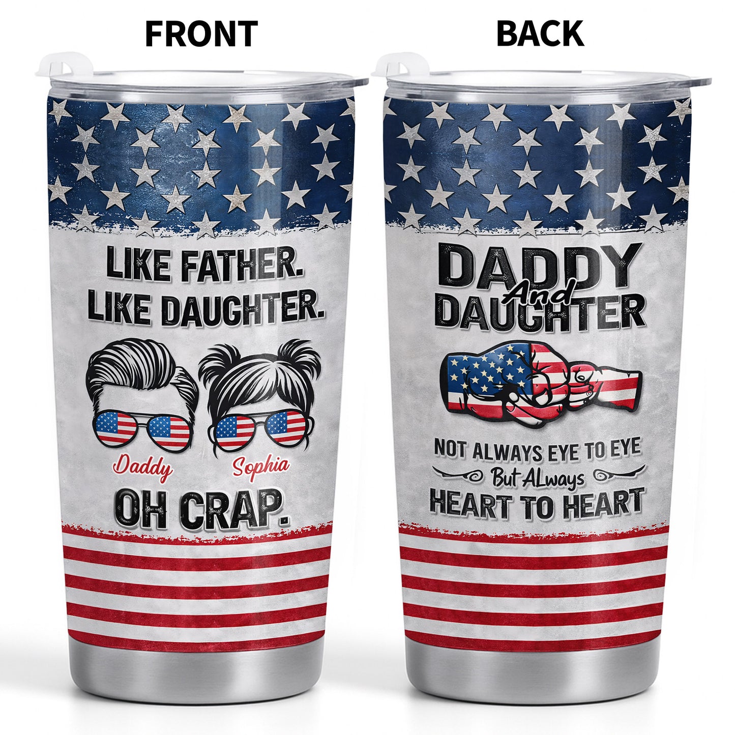 Like Father Like Daughter Oh Crap American Flag Sunglasses