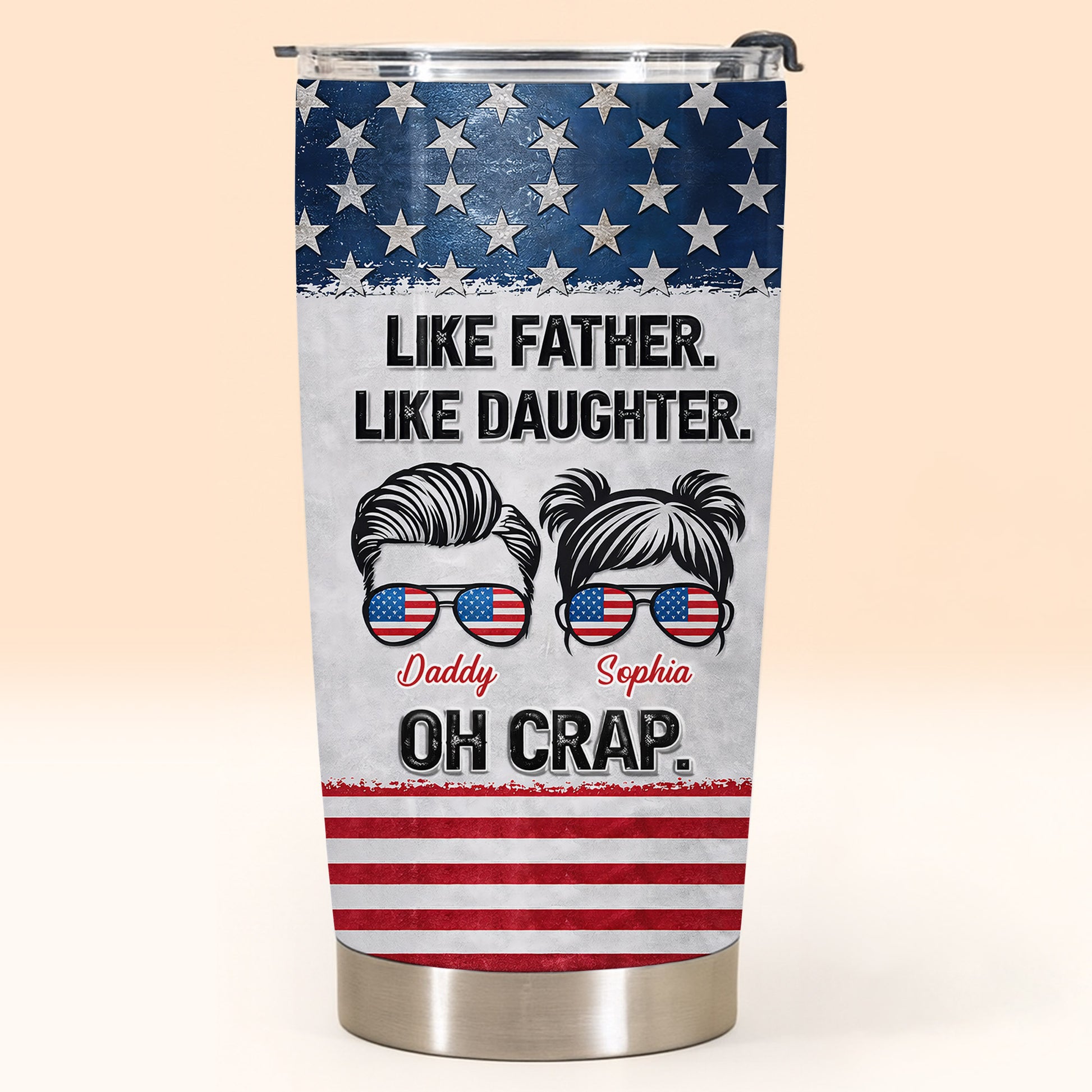 Like Father Like Daughter Oh Crap American Flag Sunglasses