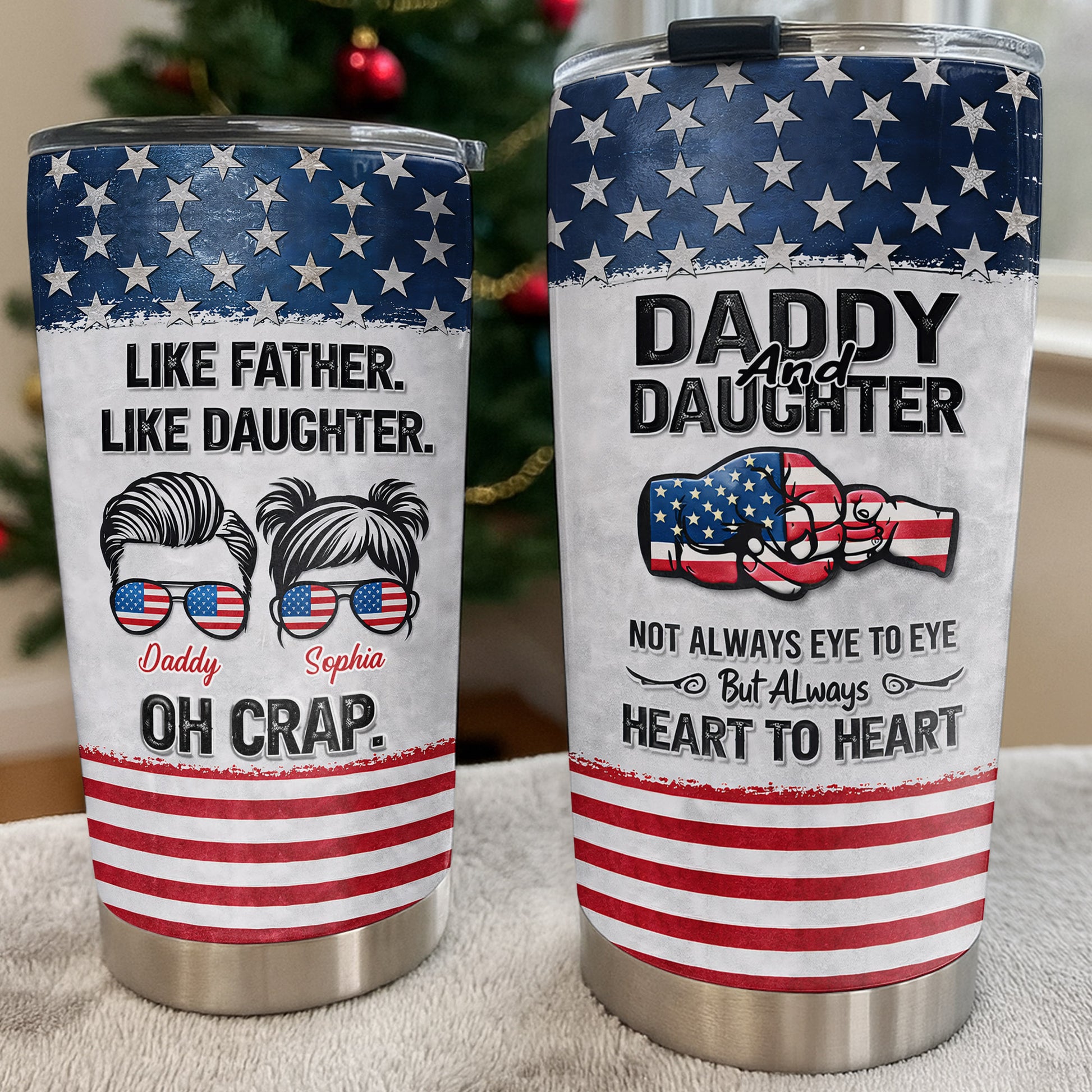 Like Father Like Daughter Oh Crap American Flag Sunglasses