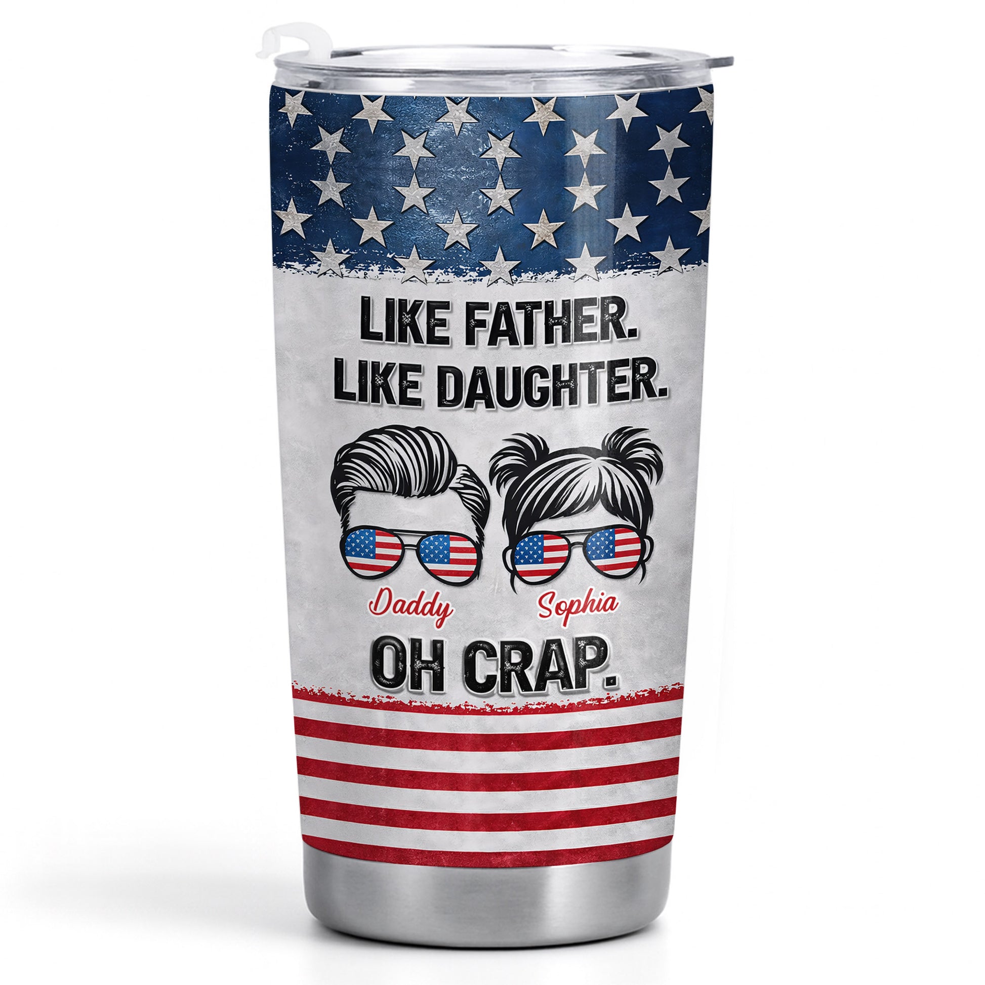 Like Father Like Daughter Oh Crap American Flag Sunglasses