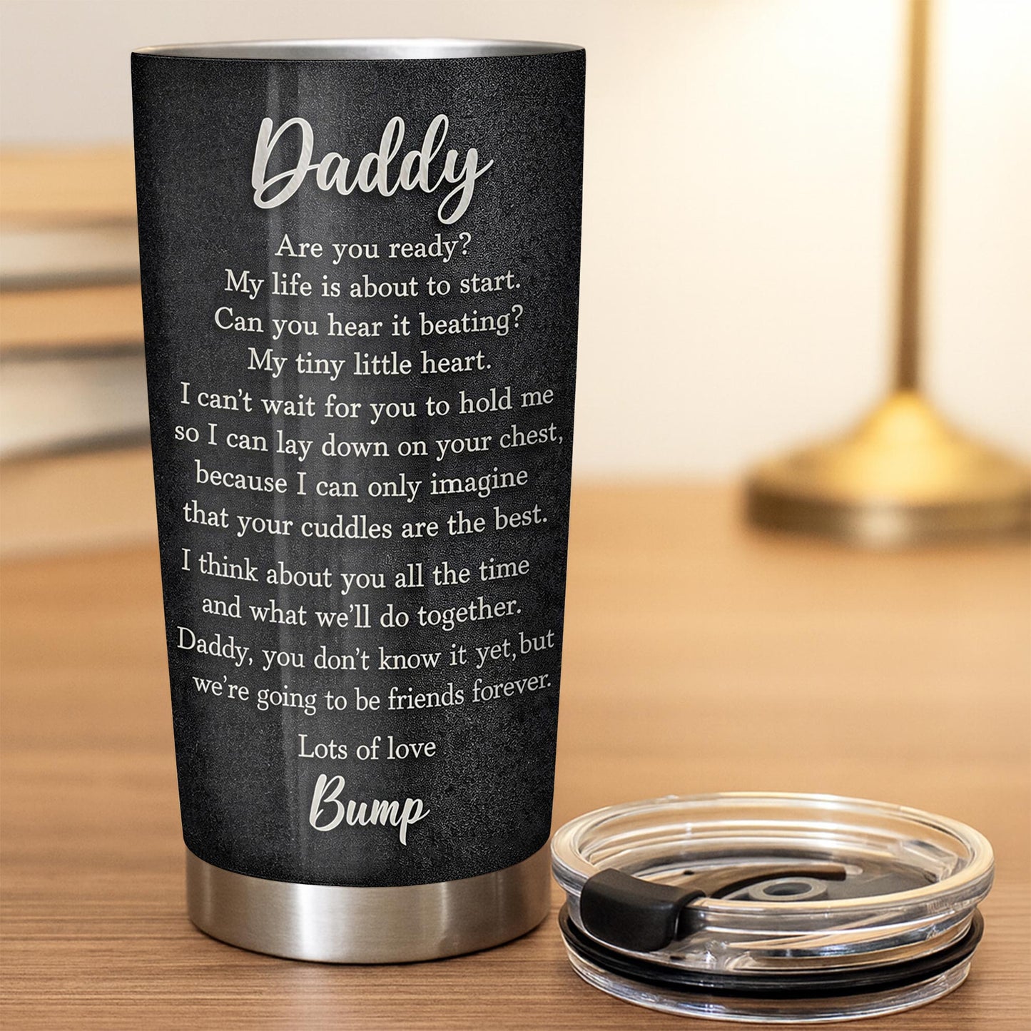 Soon To Be Dad With Baby Footprints And Heart Arrow - Personalized Custom Stainless Steel Tumbler 20oz 30oz - DAD311_TB