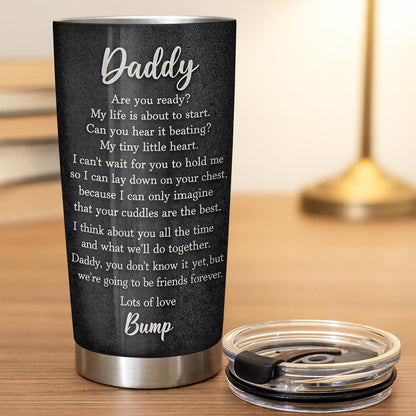Soon To Be Dad With Baby Footprints And Heart Arrow - Personalized Custom Stainless Steel Tumbler 20oz 30oz - DAD311_TB