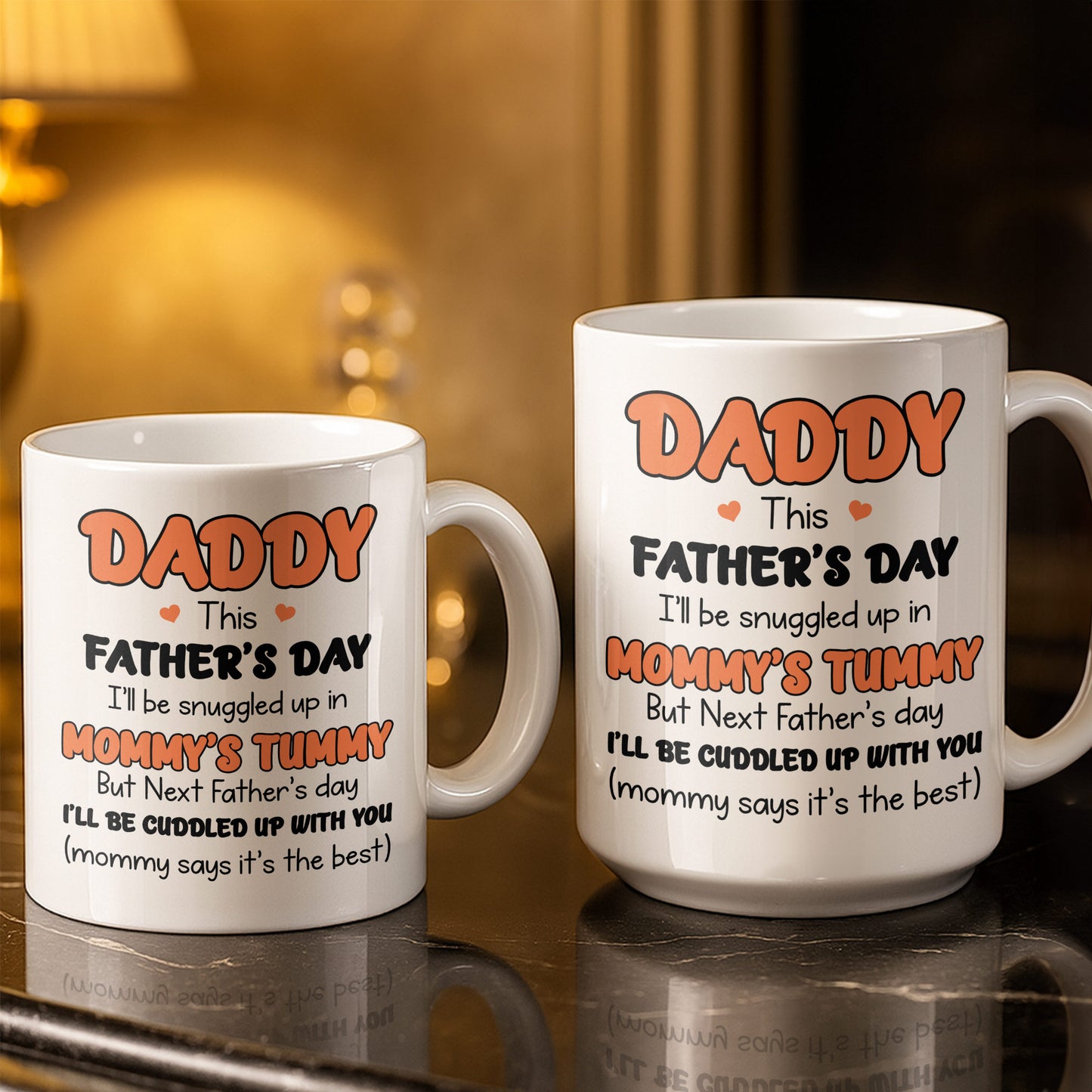 Love The Bump Ultrasound Photo Heart With Baby Toys - Personalized Custom Coffee Mug - DAD396_MG