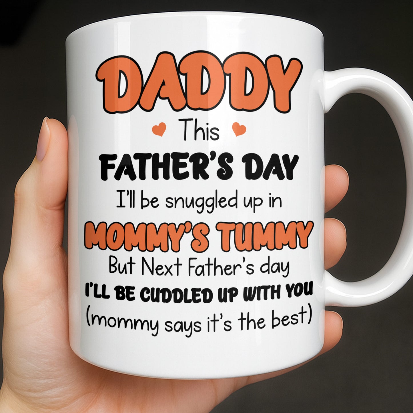 Love The Bump Ultrasound Photo Heart With Baby Toys - Personalized Custom Coffee Mug - DAD396_MG