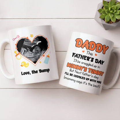 Love The Bump Ultrasound Photo Heart With Baby Toys - Personalized Custom Coffee Mug - DAD396_MG
