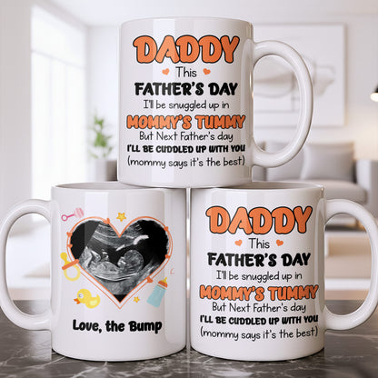 Love The Bump Ultrasound Photo Heart With Baby Toys - Personalized Custom Coffee Mug - DAD396_MG