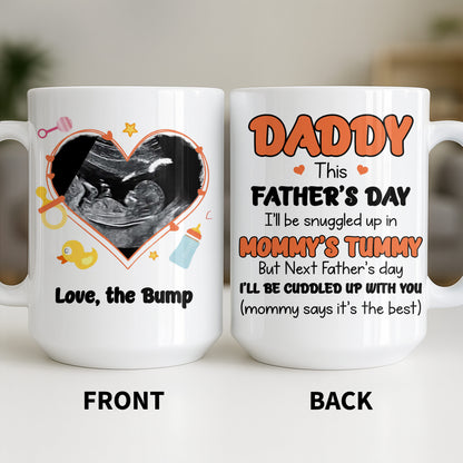 Love The Bump Ultrasound Photo Heart With Baby Toys - Personalized Custom Coffee Mug - DAD396_MG